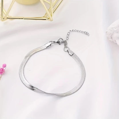 Silver Flat Anklet