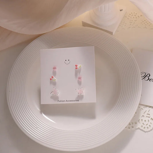 Pink Love Heart Earrings