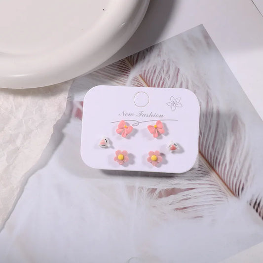 Pink Bow Ear-studs