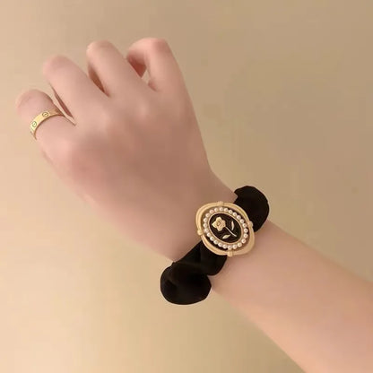 Black Tulip Hair Tie