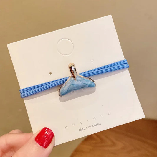 Blue Fish Tail Hair Tie