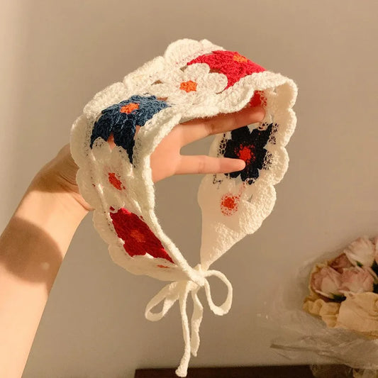 Red N Blue Flowers Headband