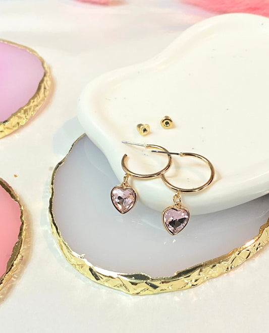 Soft Pink Heart Earrings