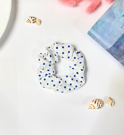 Blue Mixed Pattern Scrunchies