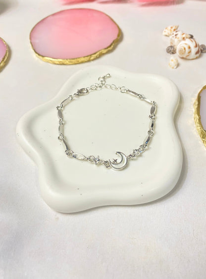 White Half Moon Bracelet