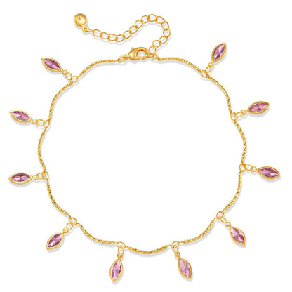 Pink Leaf Anklet