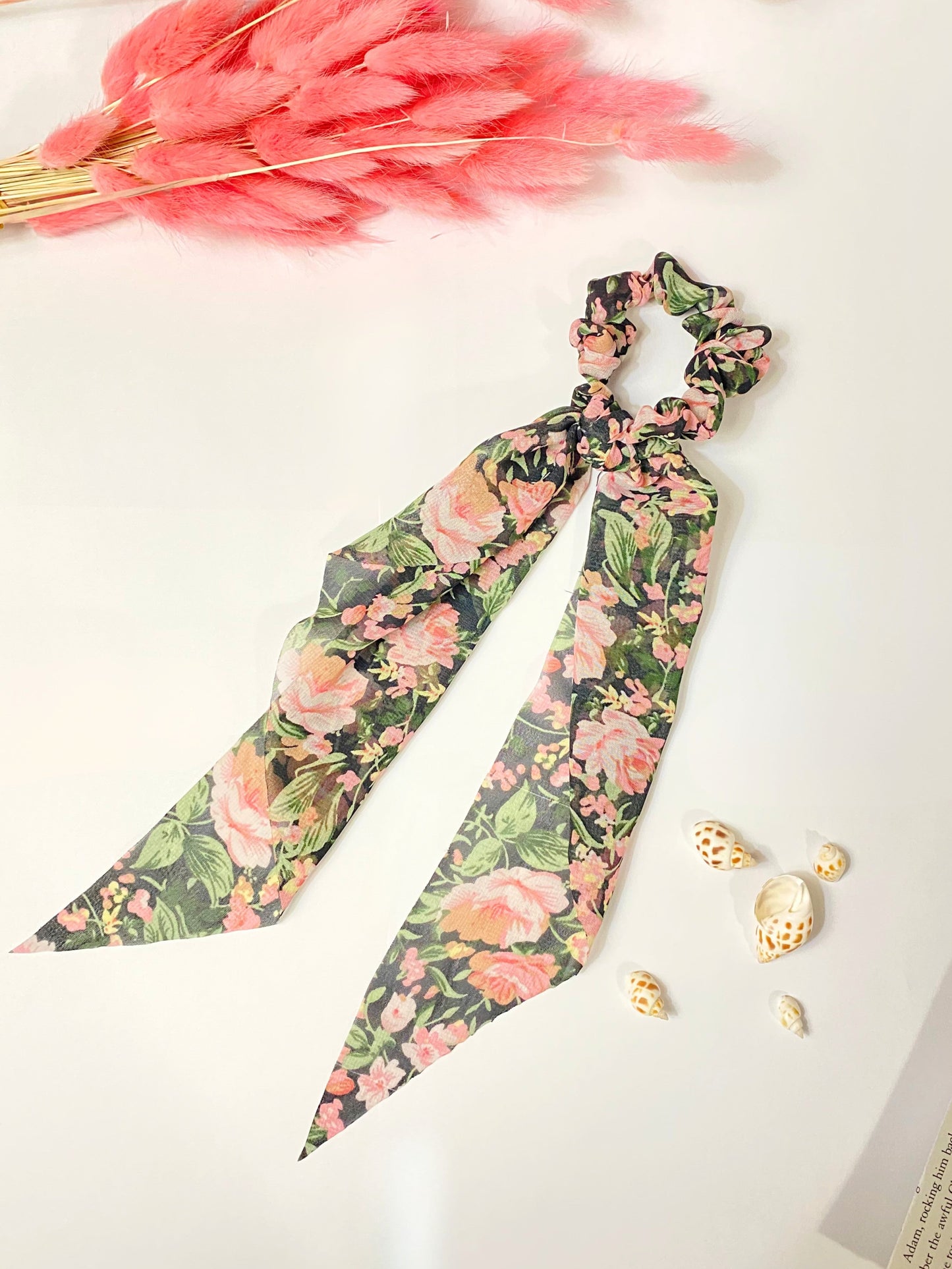 Floral Chiffon Scarf Hair Ties
