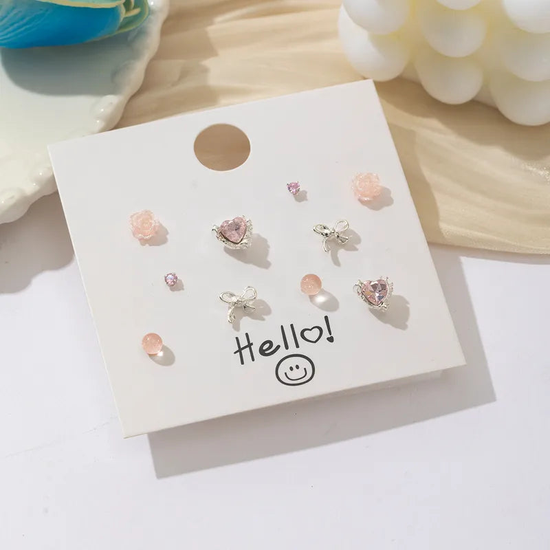 Pink Rose Ear-studs