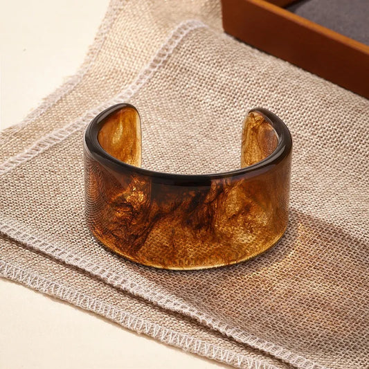 Coffee Wide Resin Bangle