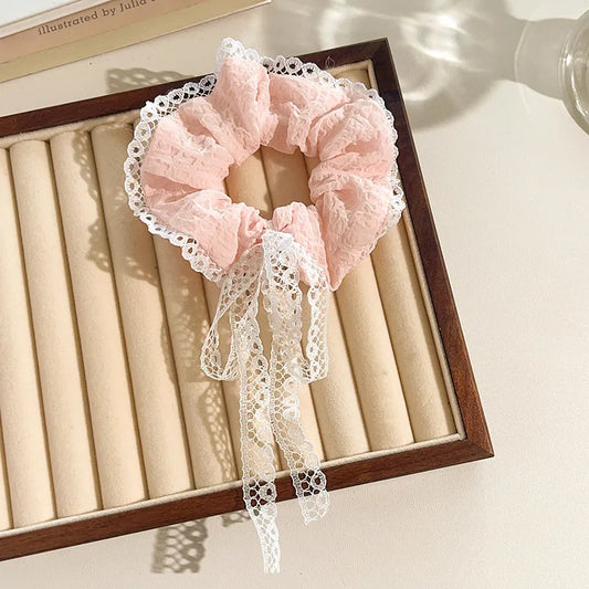 Pink Lace Ribbon Tie