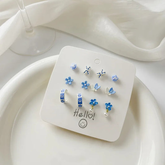 Blue Butterfly Ear-studs