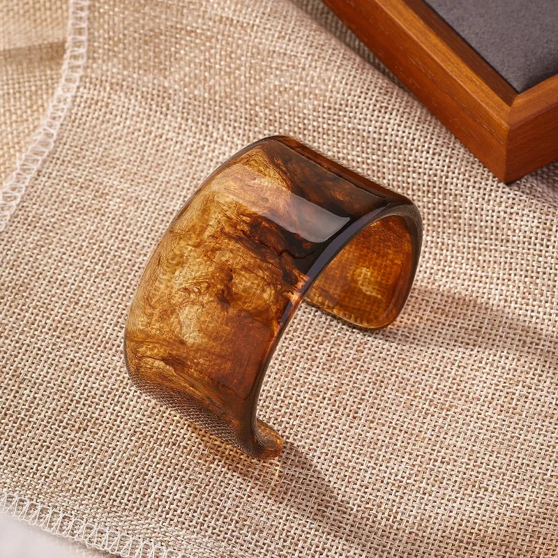 Coffee Wide Resin Bangle