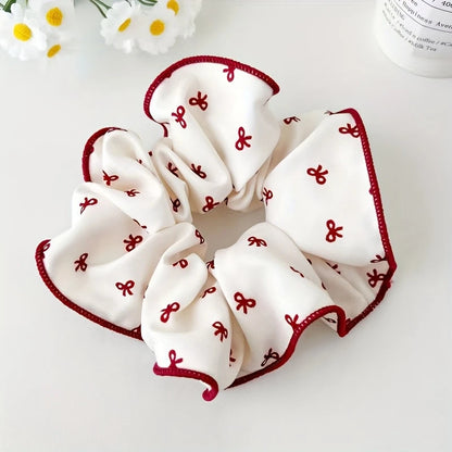 Sweet Red Border Scrunchies