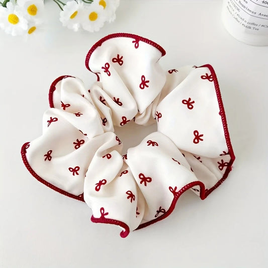 Sweet Red Border Scrunchies