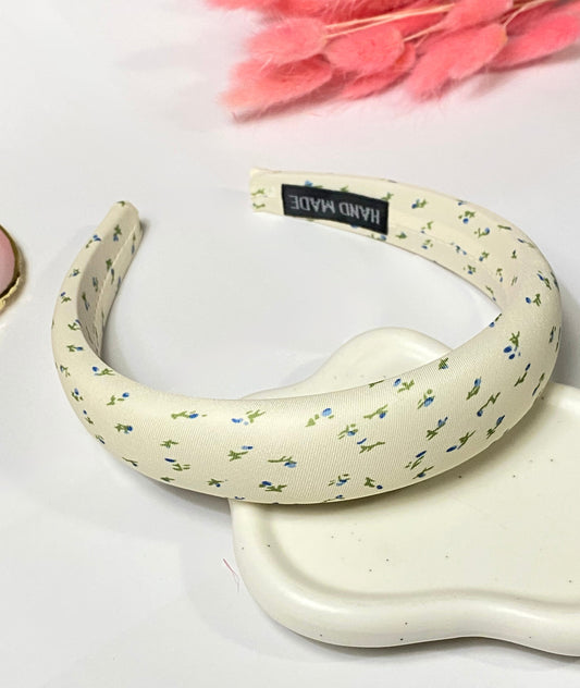 Blue Floral Cotton Headband