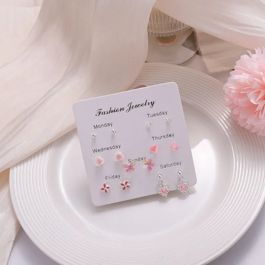 Pink Weekly Ear-studs