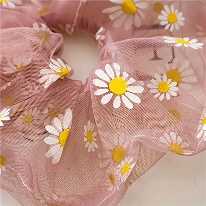 Daisy Mesh Scrunchies
