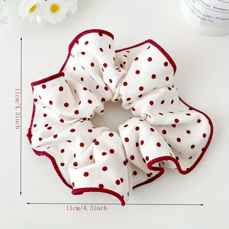 Sweet Red Border Scrunchies