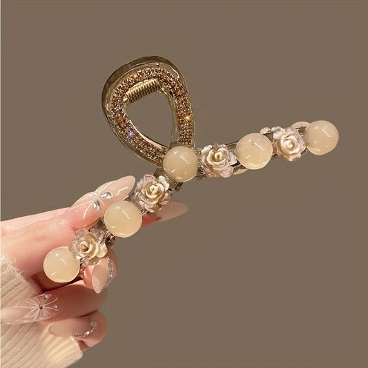 Rose Round Bead Hair Clip