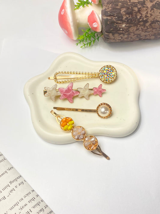 Pink Stars Hairpins