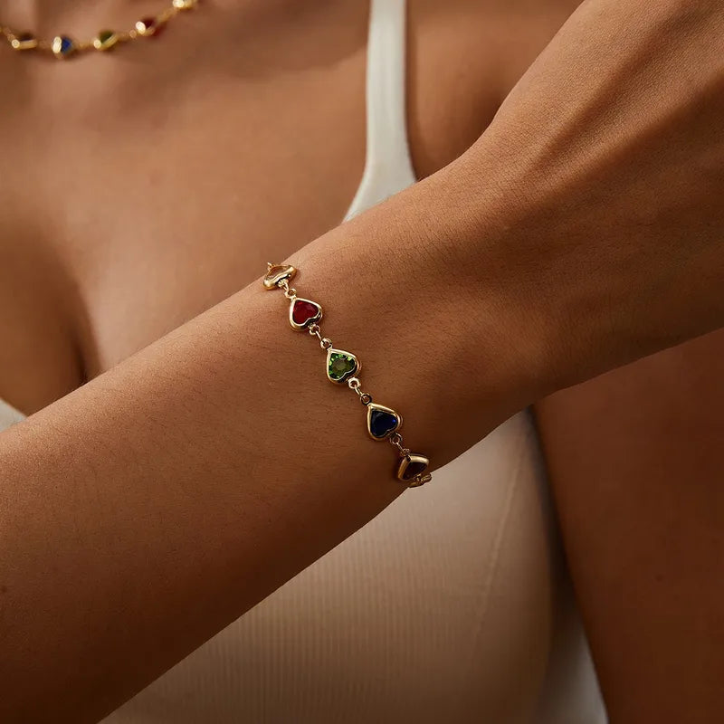 Rainbow Heart Bracelet