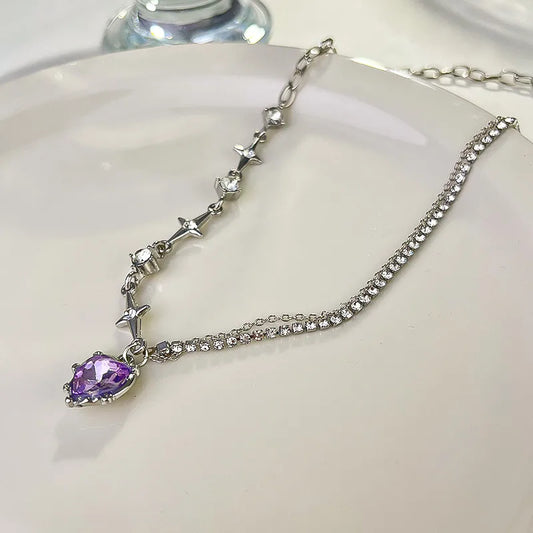 Purple Heart Gothic Necklace