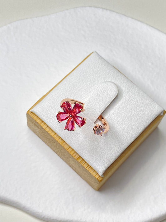 Pink Daisy Open Ring
