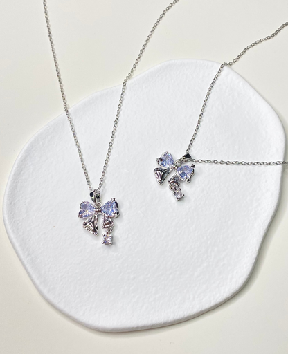 Cute Crystal Bow Pendant