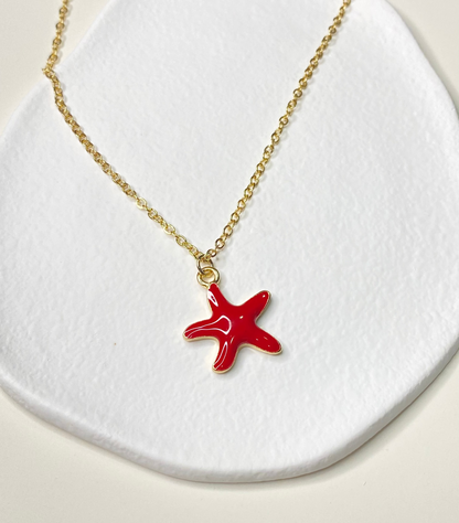 Red Starfish Pendant