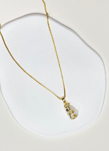 Gold Gourd Leaf Flower Necklace