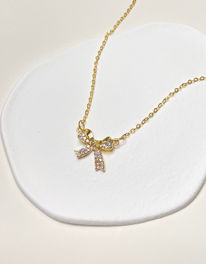 Gold Bow Pendant