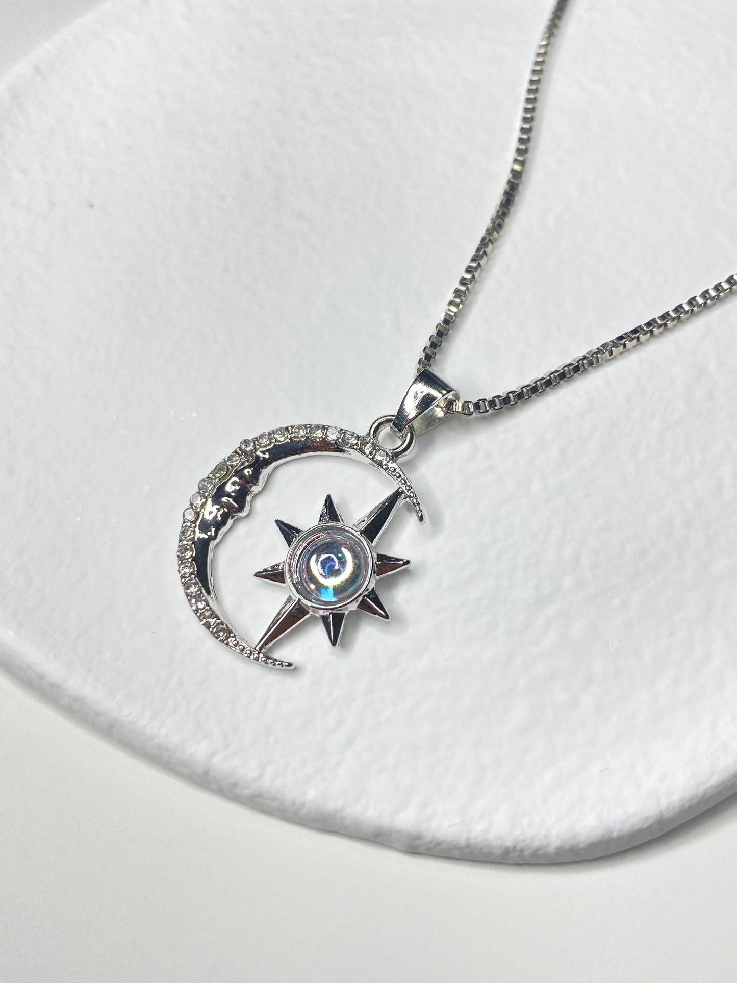 Silver Moonstar Necklace