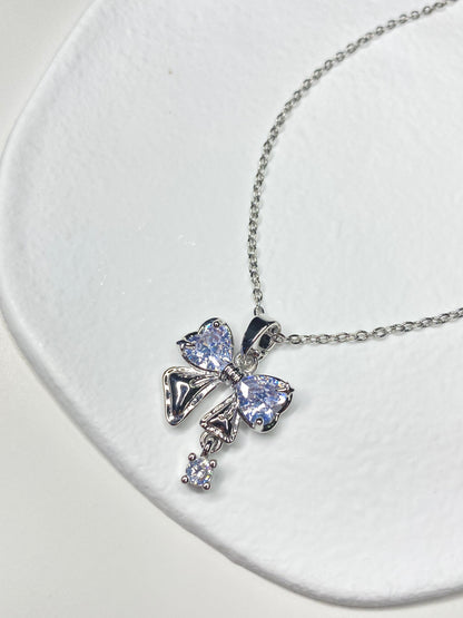 Cute Crystal Bow Pendant