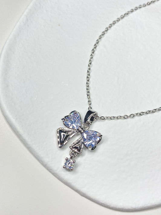 Cute Crystal Bow Pendant