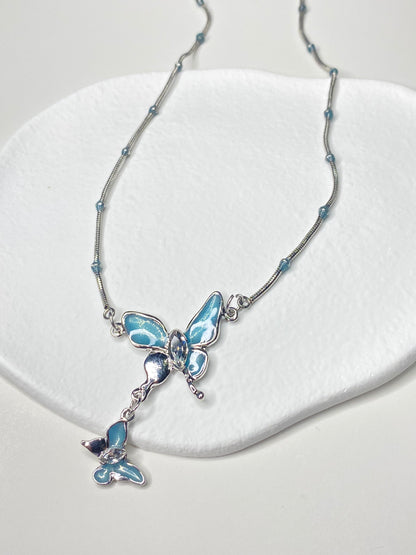 Blue Butterfly Necklace