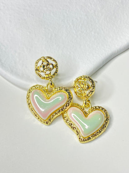 Heart Pearl Earrings