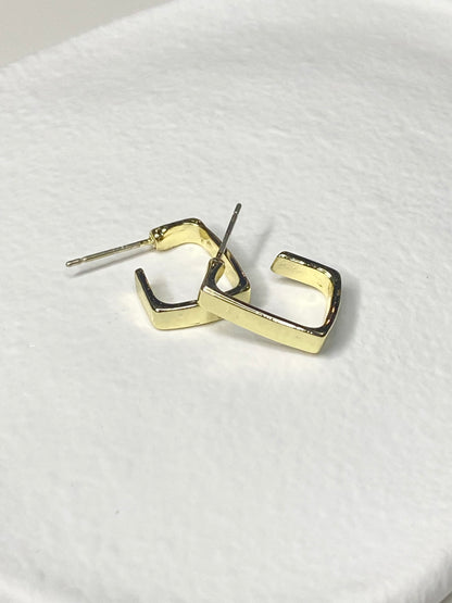 Gold Square Earrings