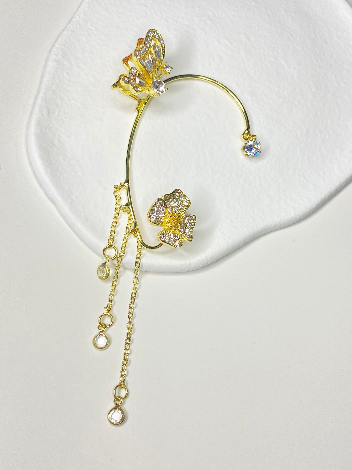 Rose Butterfly Earcuff (Left Ear)