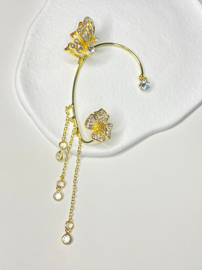 Rose Butterfly Earcuff (Left Ear)