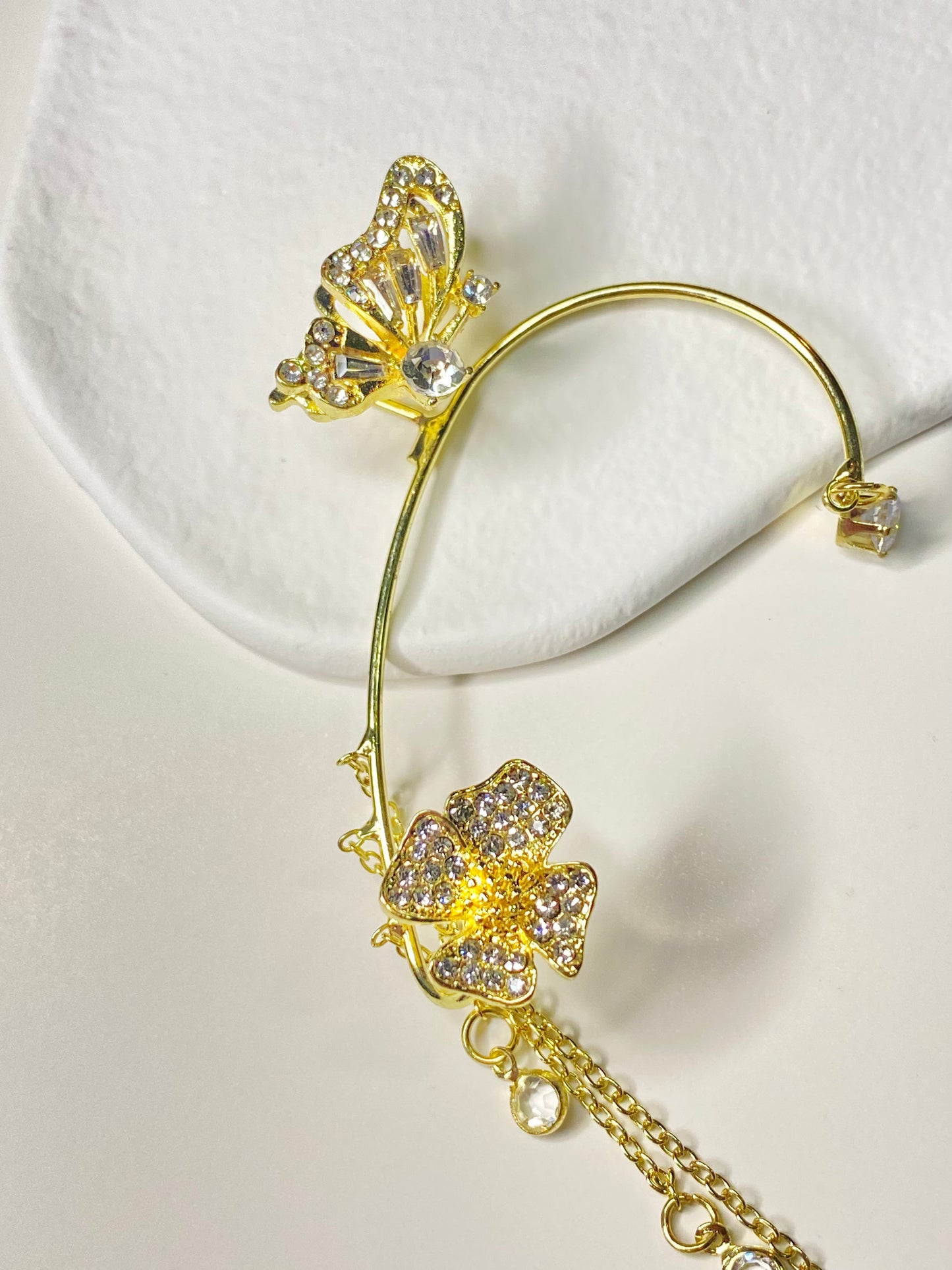 Rose Butterfly Earcuff (Left Ear)