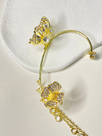 Rose Butterfly Earcuff (Left Ear)
