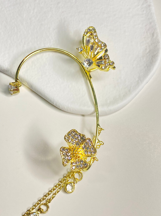 Rose Butterfly Earcuff (Right Ear)