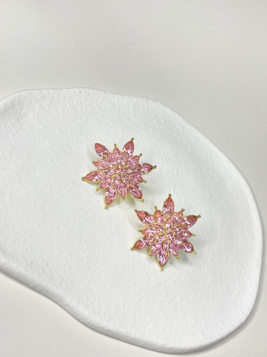 Pink Daisy Ear-stud