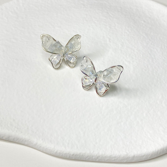 Blue Crystal Butterfly Earrings