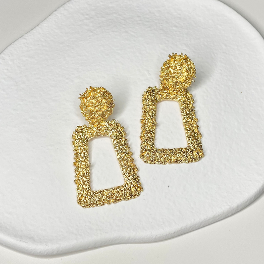 Trapezoidal Gold Earrings
