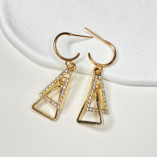 Double Triangle Diamond Earrings