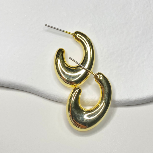 Gold Oval Earrings