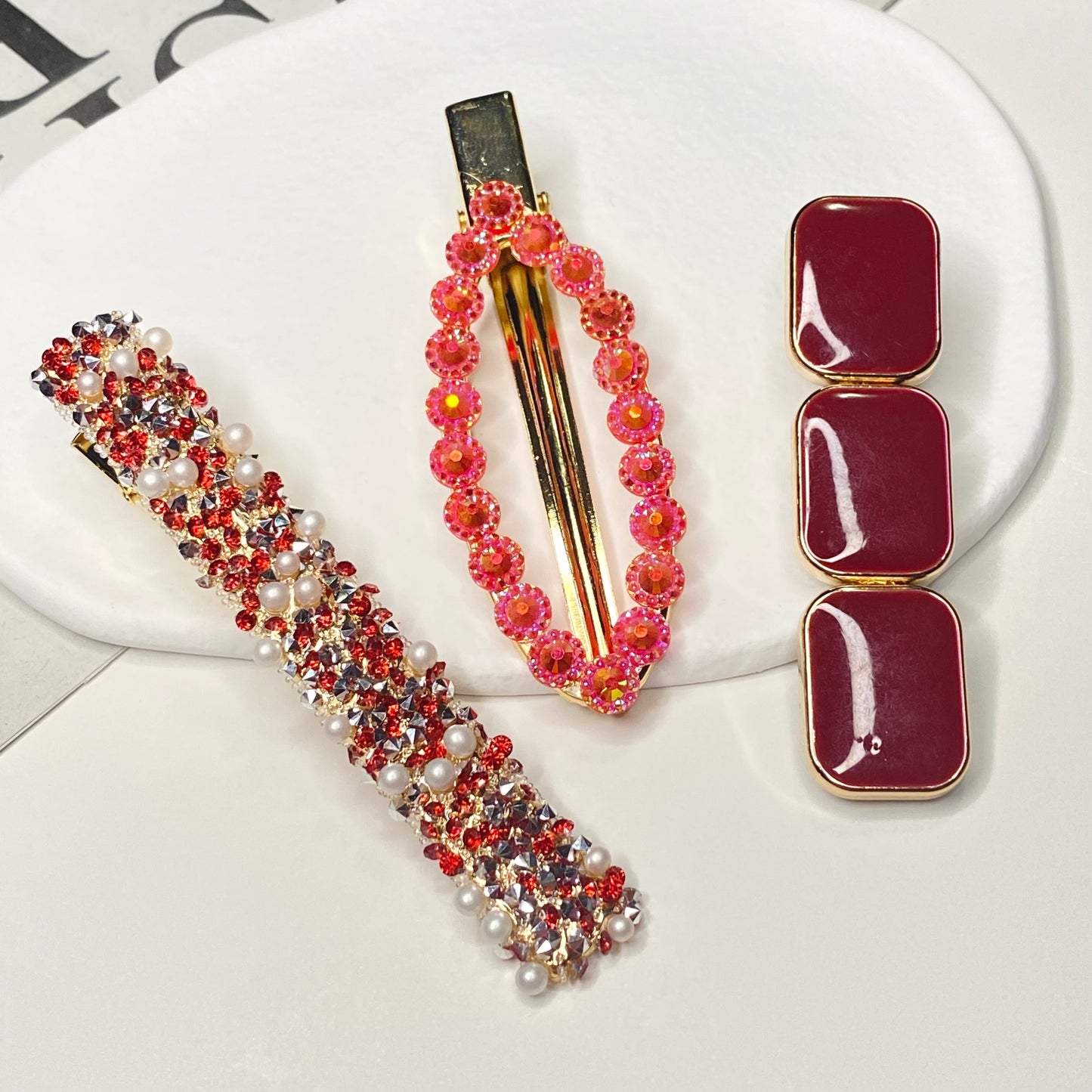Red Glint Hairpins
