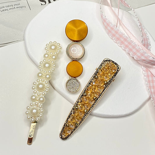 Orange Pearl Hairpins
