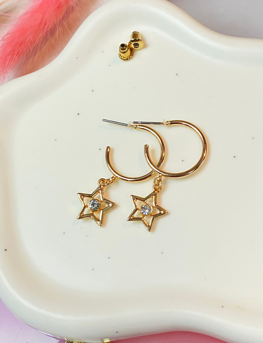 Star Hoop Earrings